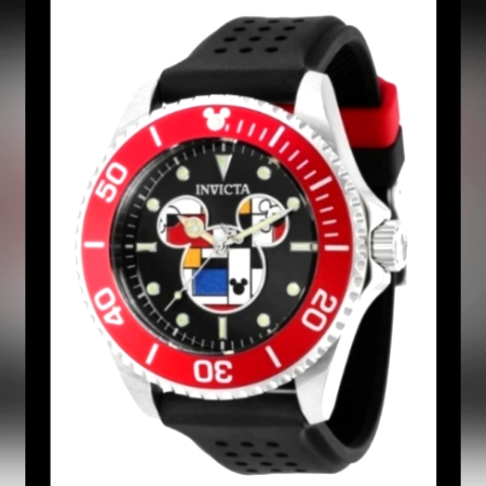 Invicta Disney Limited Edition Mickey Mouse Men's Watch 44 mm Black, Red NIB